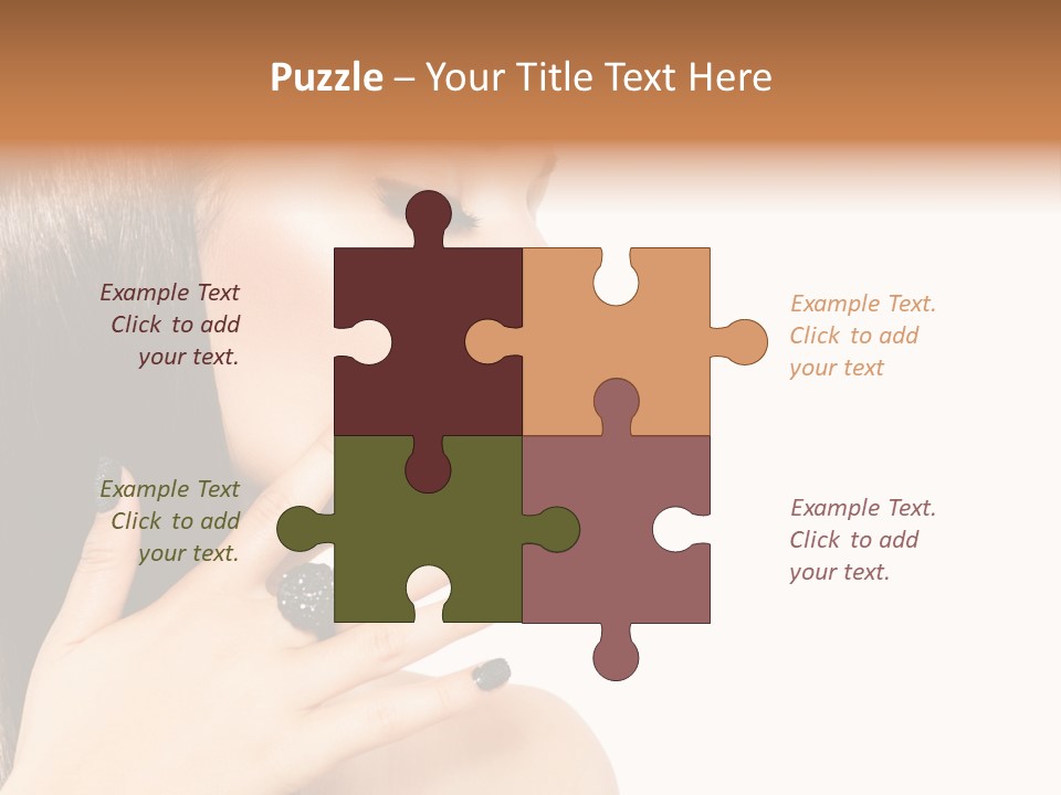 A Woman With A Black Manicure On Her Face PowerPoint Template