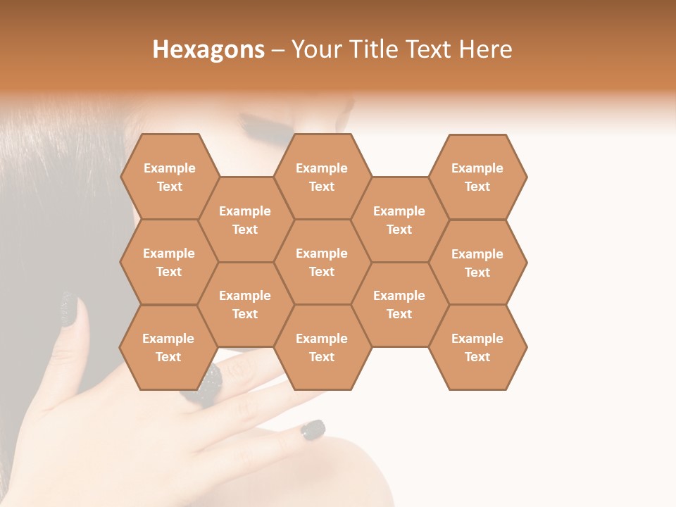 A Woman With A Black Manicure On Her Face PowerPoint Template