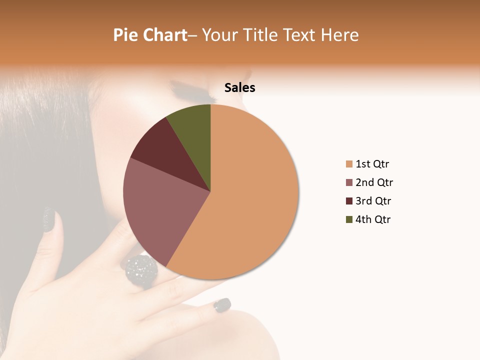 A Woman With A Black Manicure On Her Face PowerPoint Template