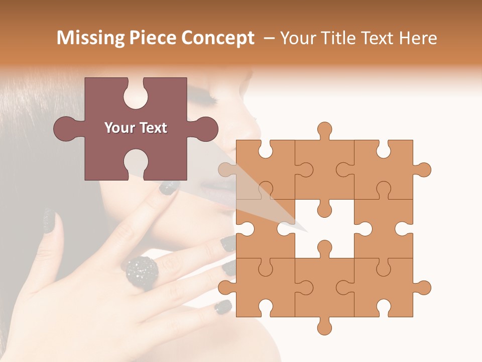 A Woman With A Black Manicure On Her Face PowerPoint Template