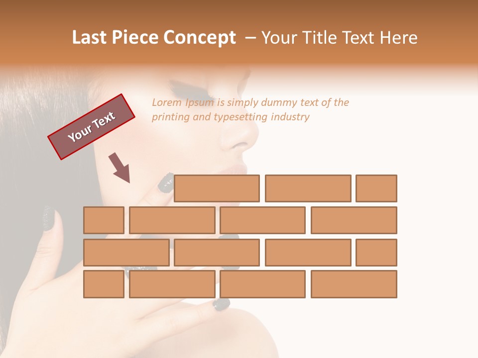 A Woman With A Black Manicure On Her Face PowerPoint Template