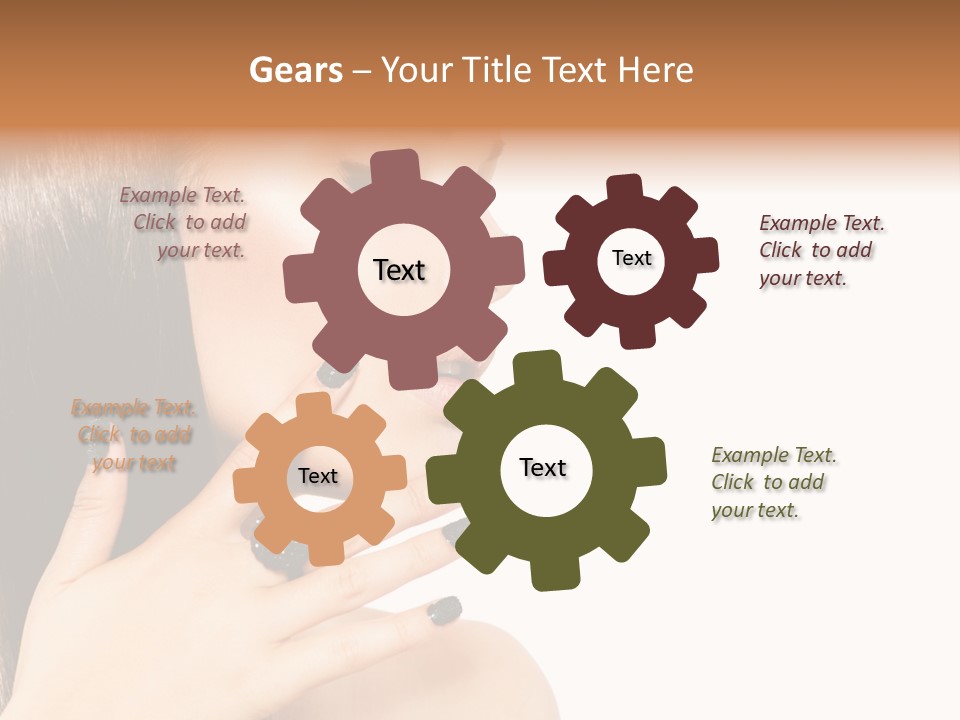 A Woman With A Black Manicure On Her Face PowerPoint Template