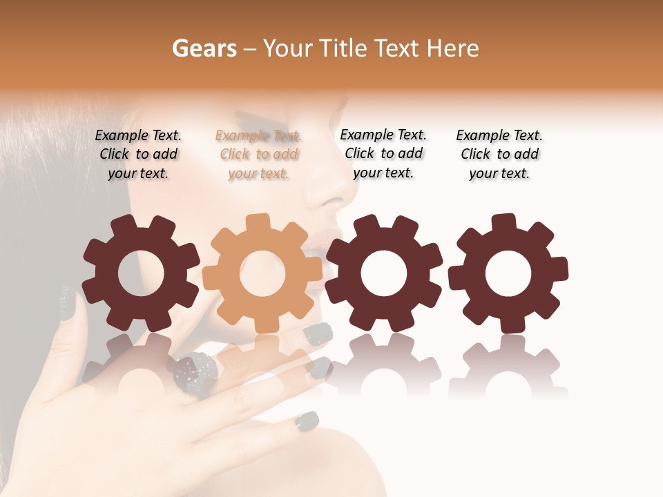 A Woman With A Black Manicure On Her Face PowerPoint Template