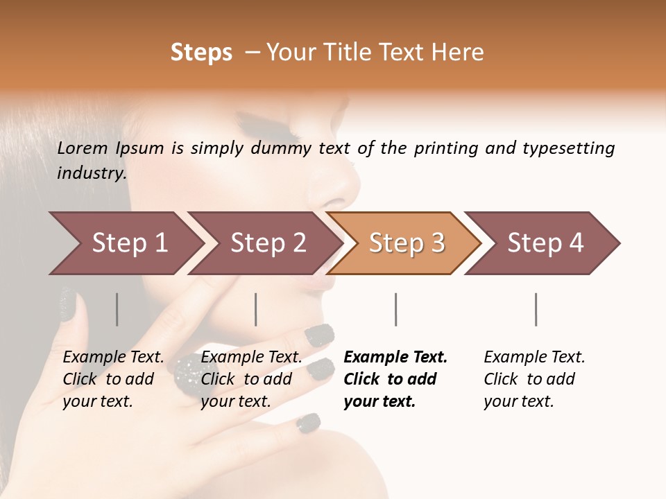 A Woman With A Black Manicure On Her Face PowerPoint Template
