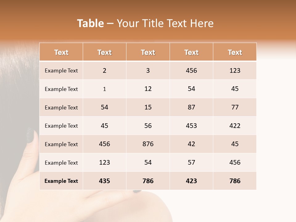 A Woman With A Black Manicure On Her Face PowerPoint Template