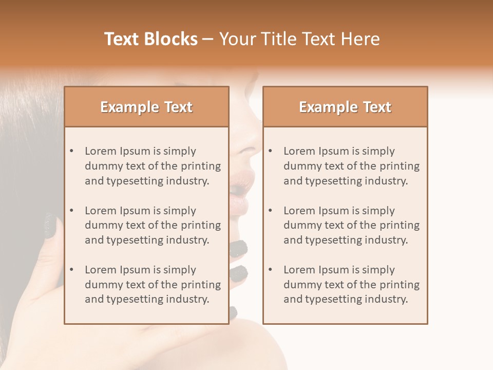 A Woman With A Black Manicure On Her Face PowerPoint Template