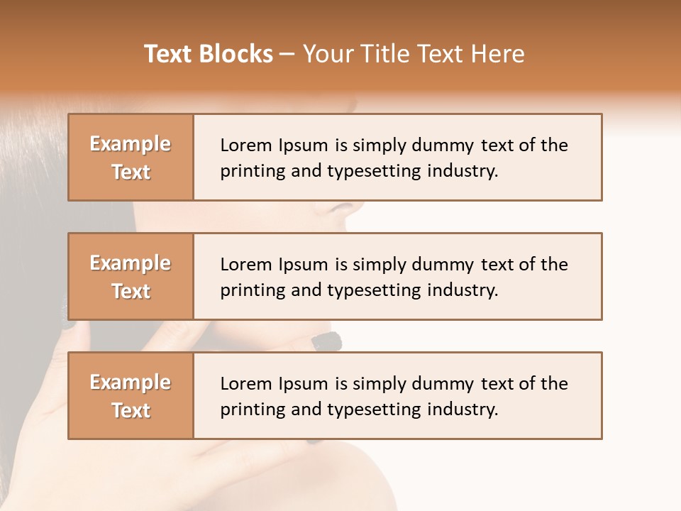 A Woman With A Black Manicure On Her Face PowerPoint Template