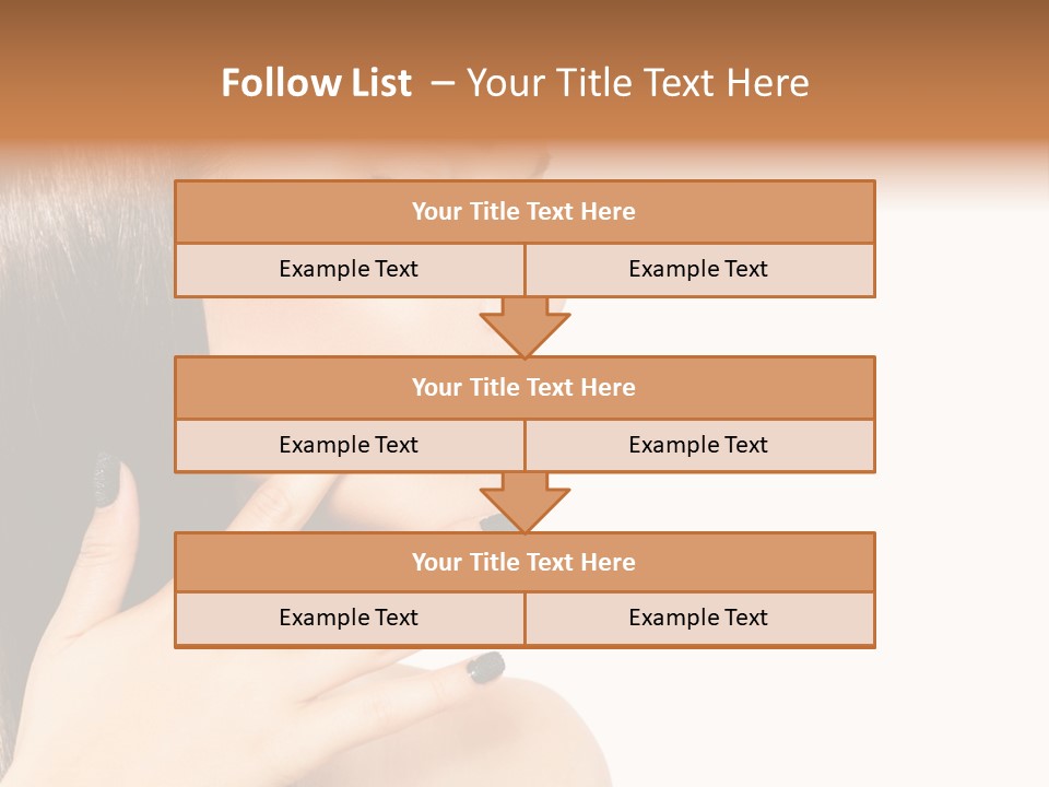 A Woman With A Black Manicure On Her Face PowerPoint Template