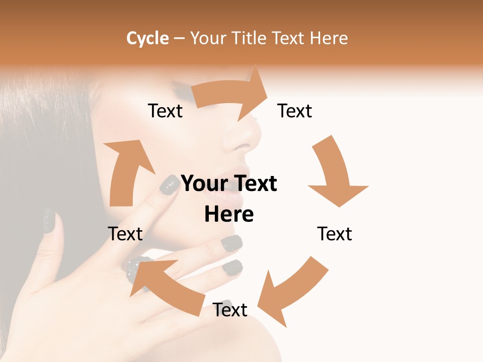 A Woman With A Black Manicure On Her Face PowerPoint Template