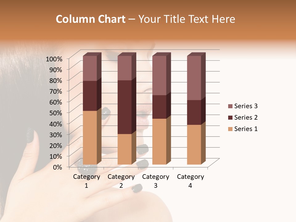 A Woman With A Black Manicure On Her Face PowerPoint Template