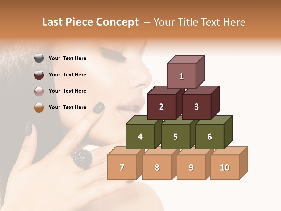 A Woman With A Black Manicure On Her Face PowerPoint Template