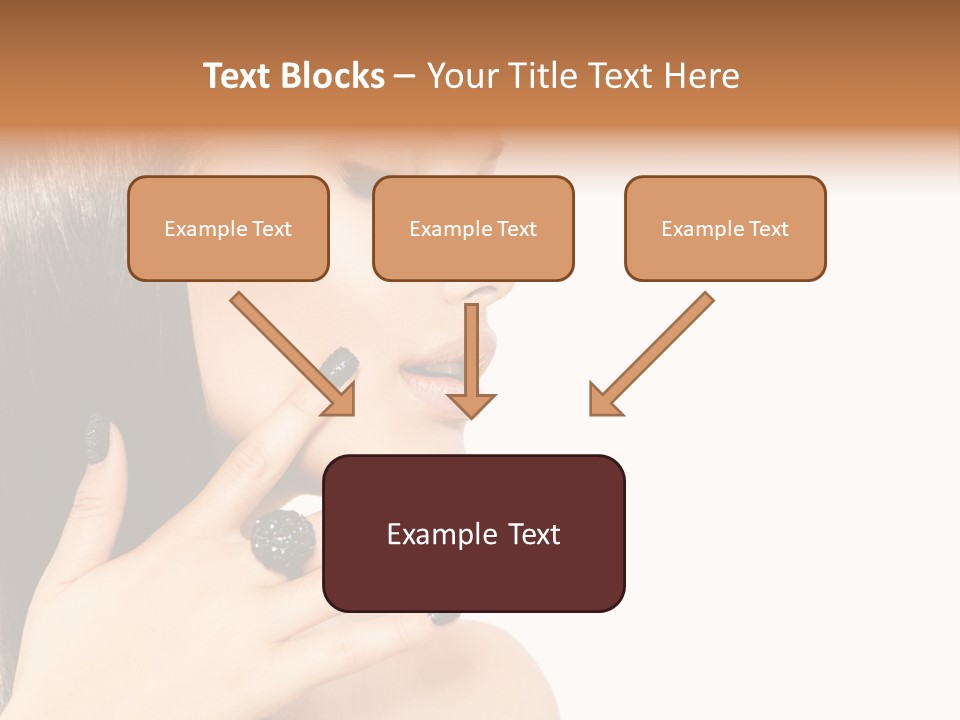 A Woman With A Black Manicure On Her Face PowerPoint Template