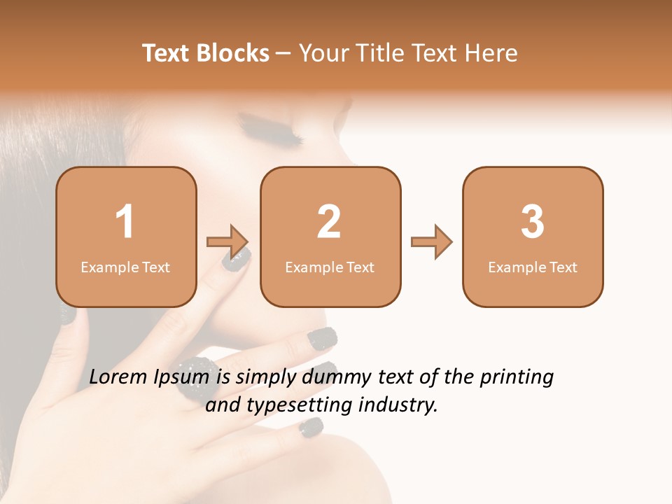 A Woman With A Black Manicure On Her Face PowerPoint Template