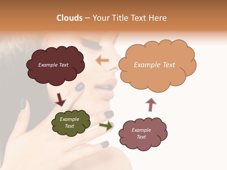 A Woman With A Black Manicure On Her Face PowerPoint Template