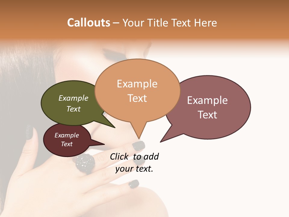 A Woman With A Black Manicure On Her Face PowerPoint Template