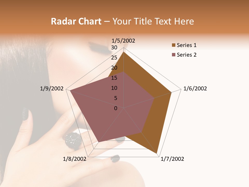 A Woman With A Black Manicure On Her Face PowerPoint Template