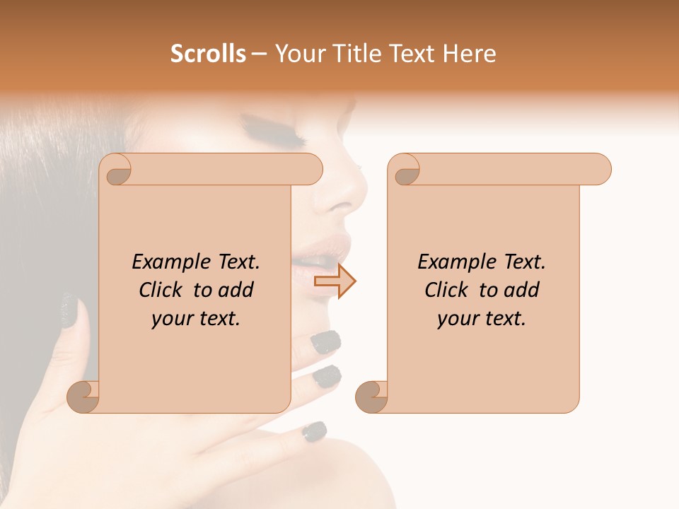A Woman With A Black Manicure On Her Face PowerPoint Template
