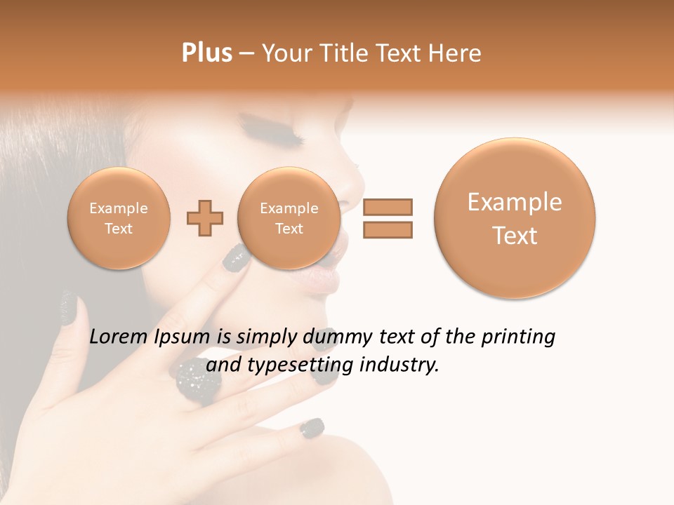 A Woman With A Black Manicure On Her Face PowerPoint Template