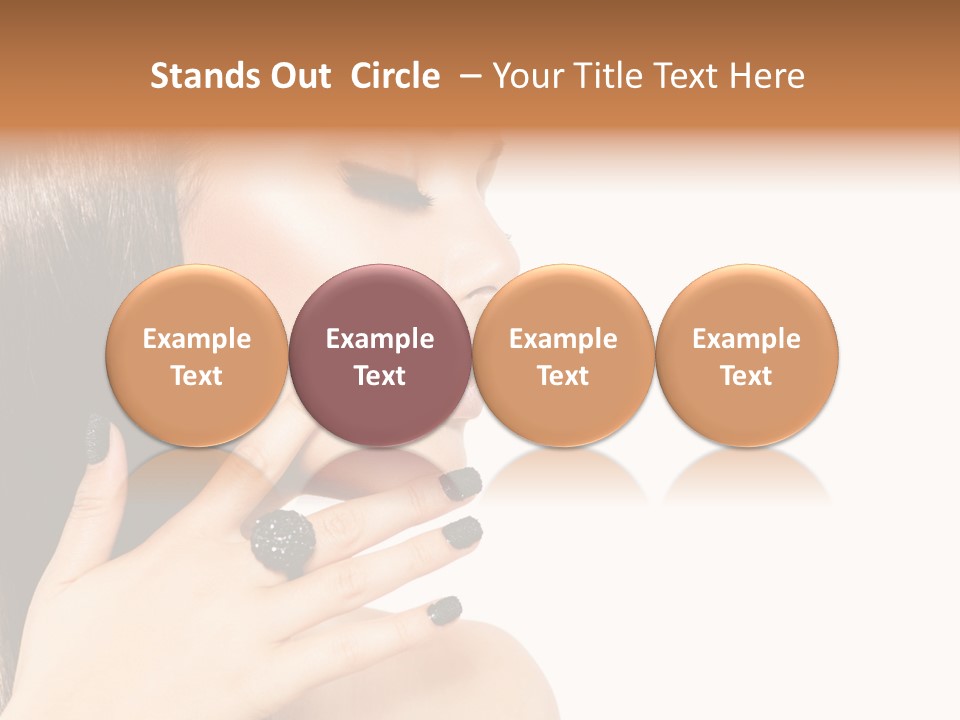 A Woman With A Black Manicure On Her Face PowerPoint Template
