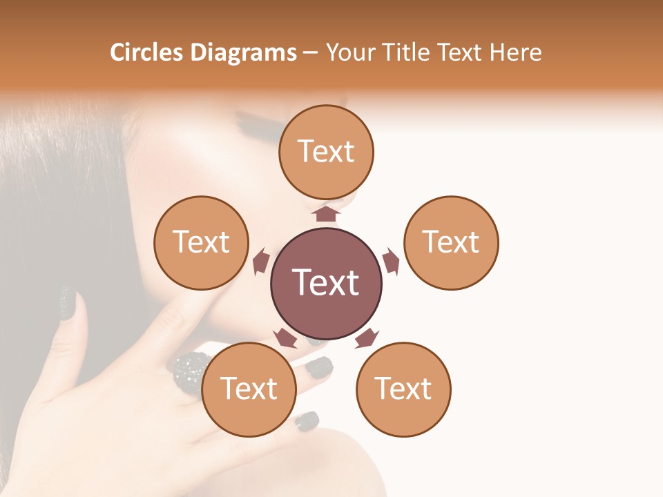 A Woman With A Black Manicure On Her Face PowerPoint Template