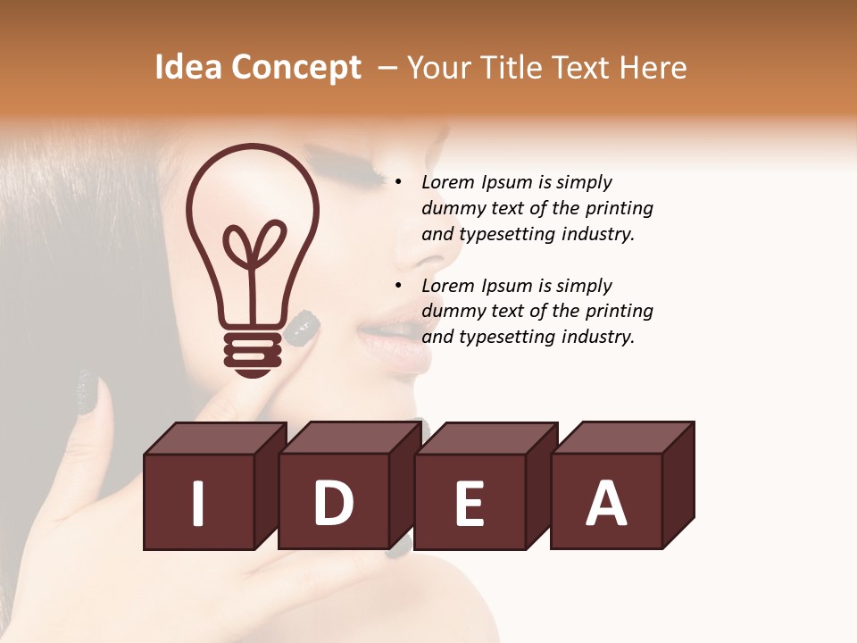 A Woman With A Black Manicure On Her Face PowerPoint Template