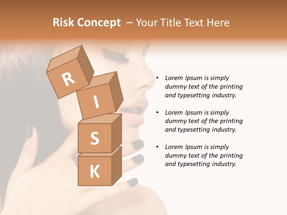 A Woman With A Black Manicure On Her Face PowerPoint Template