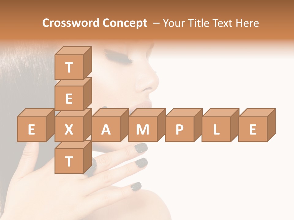 A Woman With A Black Manicure On Her Face PowerPoint Template