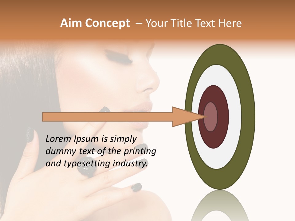 A Woman With A Black Manicure On Her Face PowerPoint Template