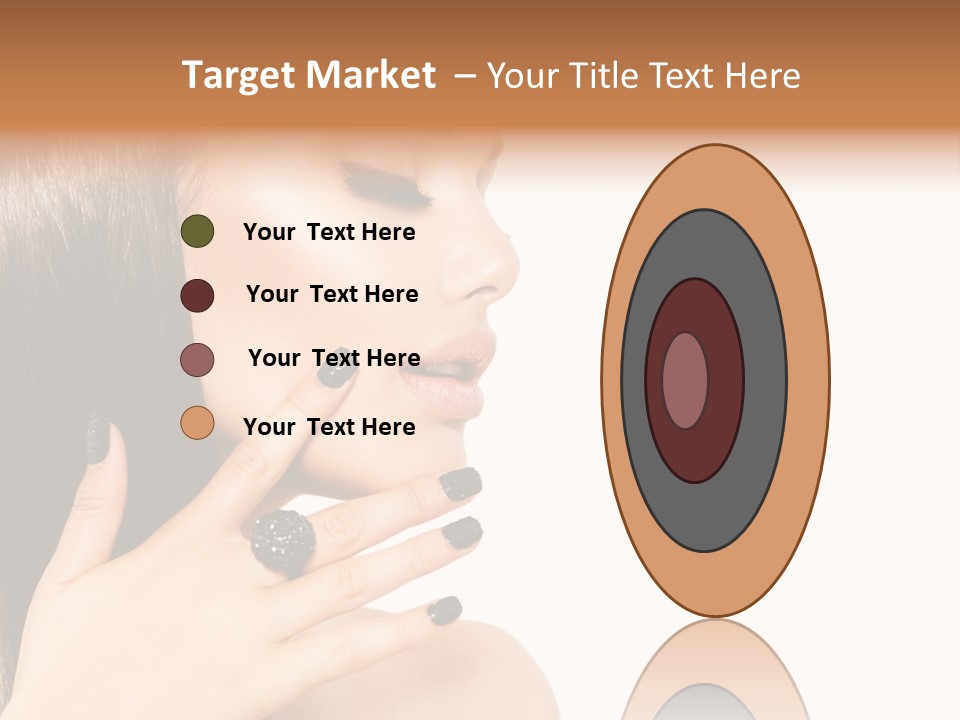 A Woman With A Black Manicure On Her Face PowerPoint Template