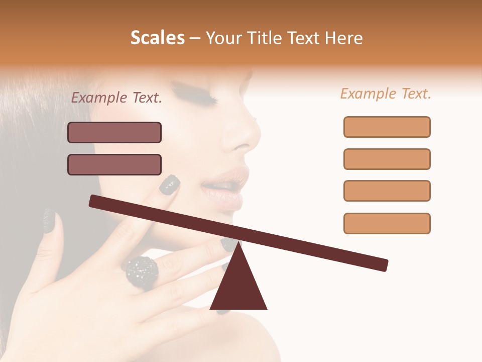 A Woman With A Black Manicure On Her Face PowerPoint Template