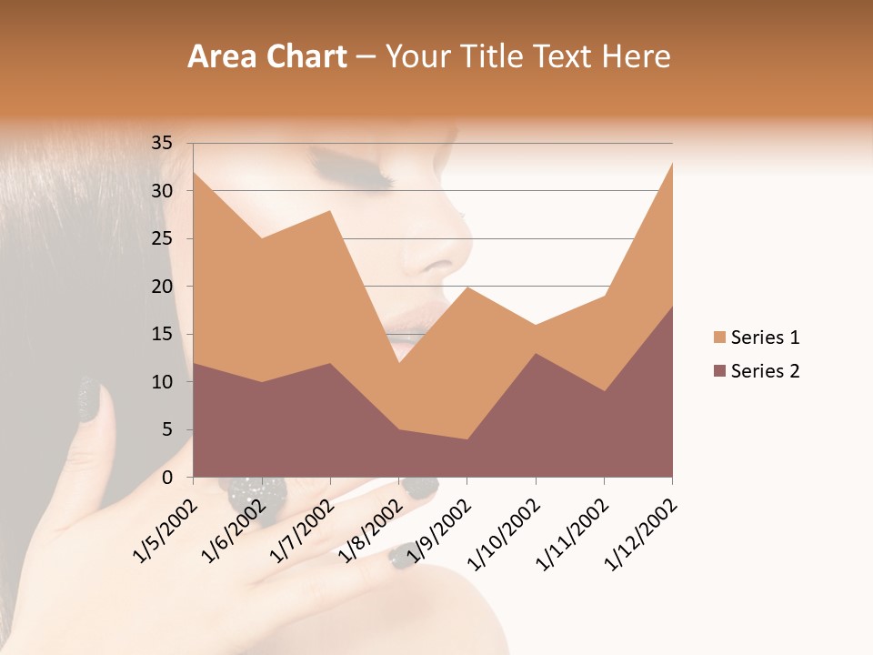 A Woman With A Black Manicure On Her Face PowerPoint Template