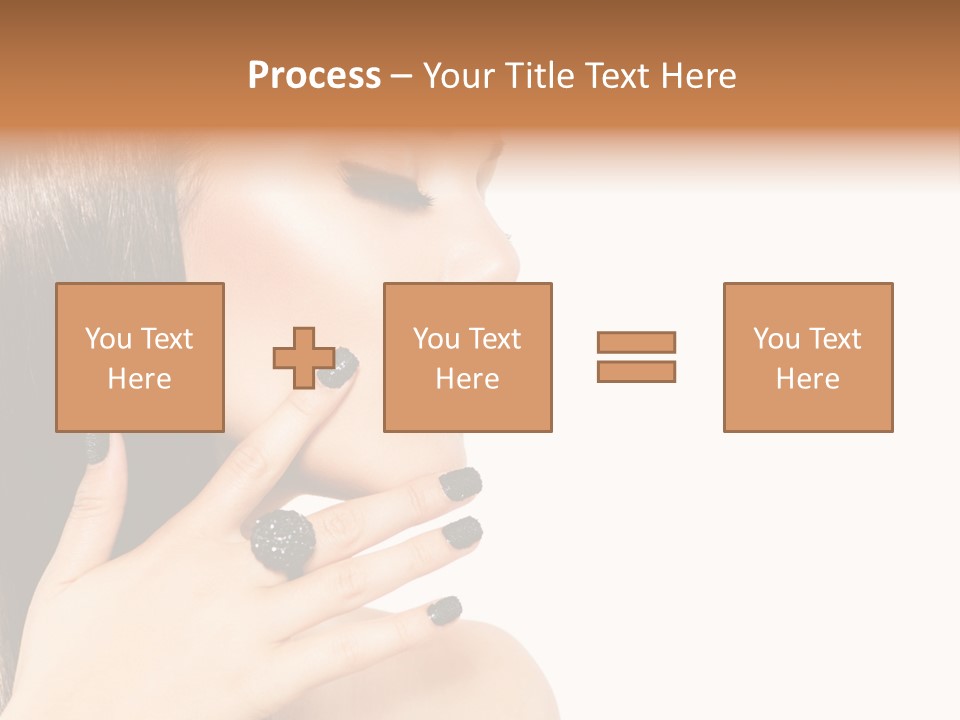 A Woman With A Black Manicure On Her Face PowerPoint Template