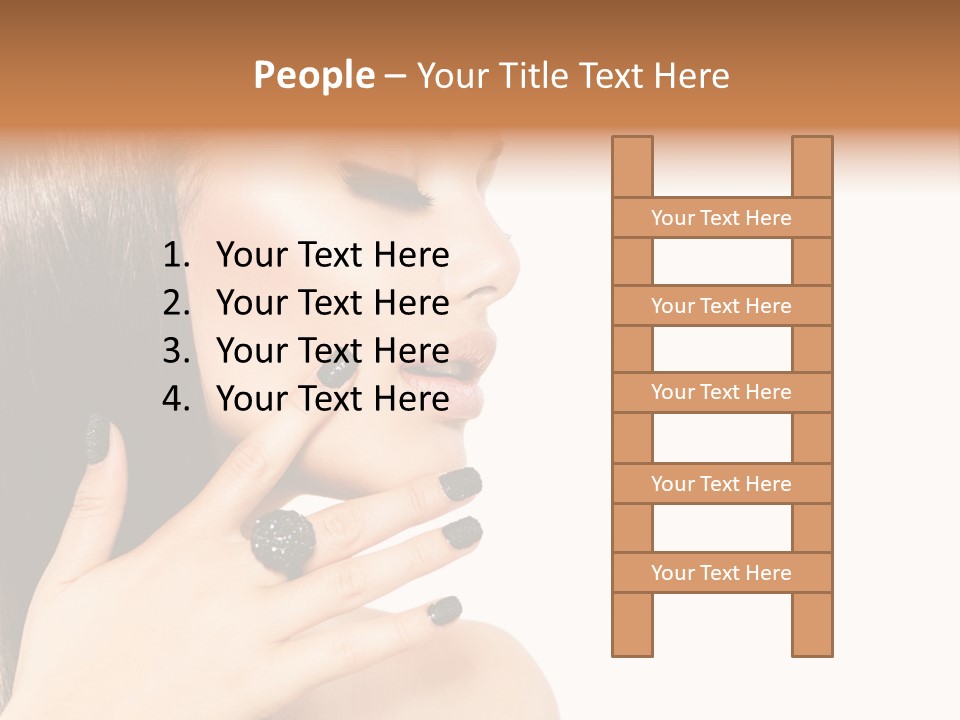 A Woman With A Black Manicure On Her Face PowerPoint Template