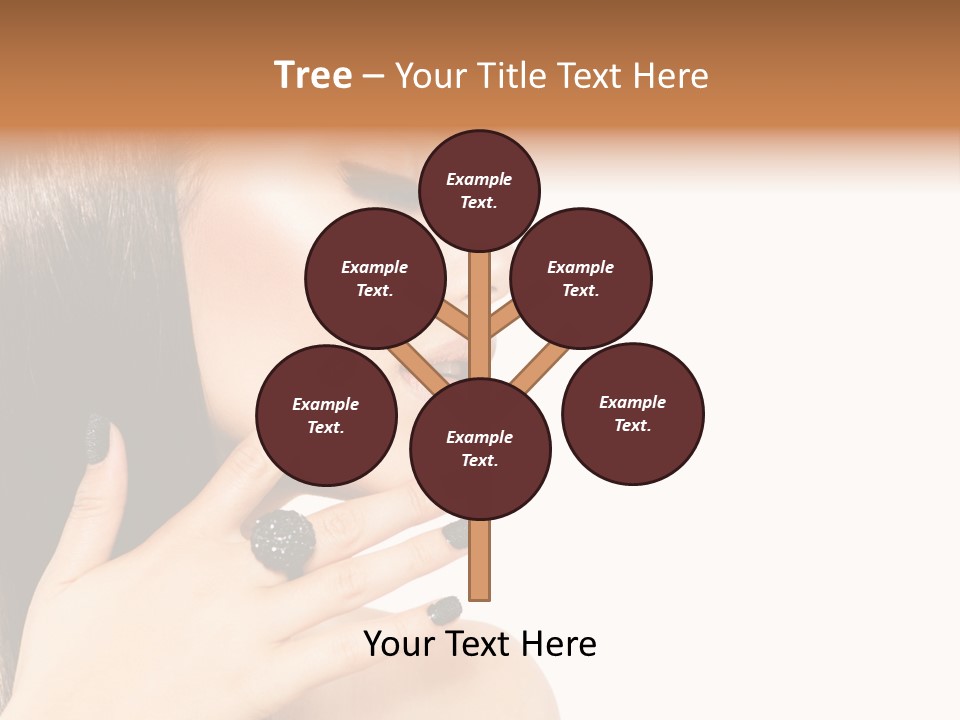 A Woman With A Black Manicure On Her Face PowerPoint Template