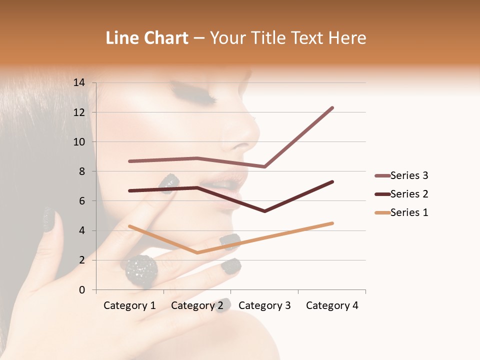 A Woman With A Black Manicure On Her Face PowerPoint Template