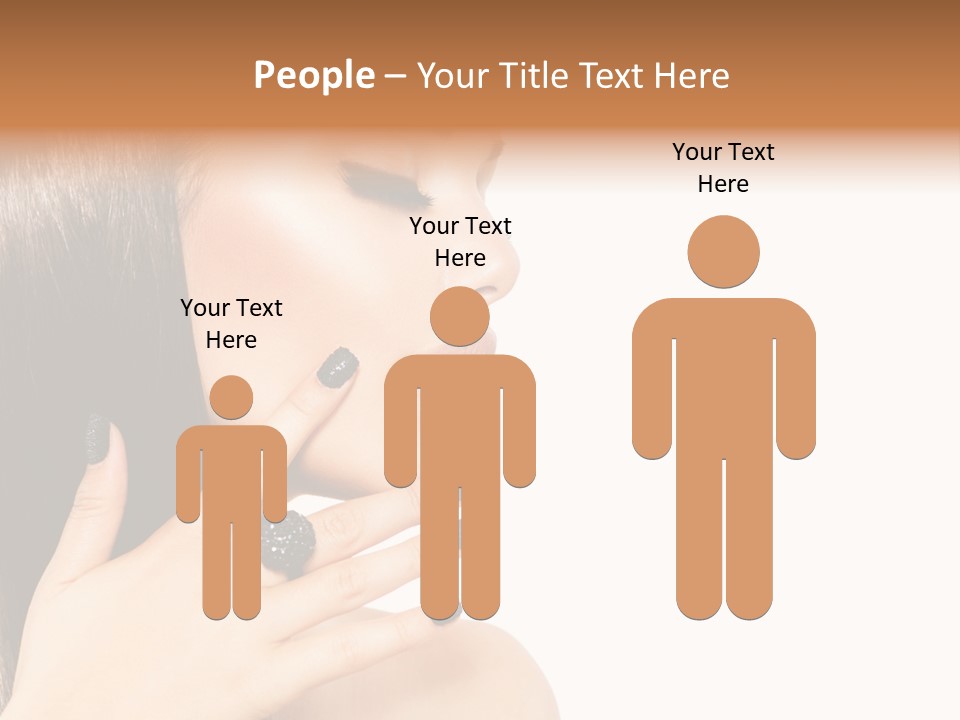 A Woman With A Black Manicure On Her Face PowerPoint Template