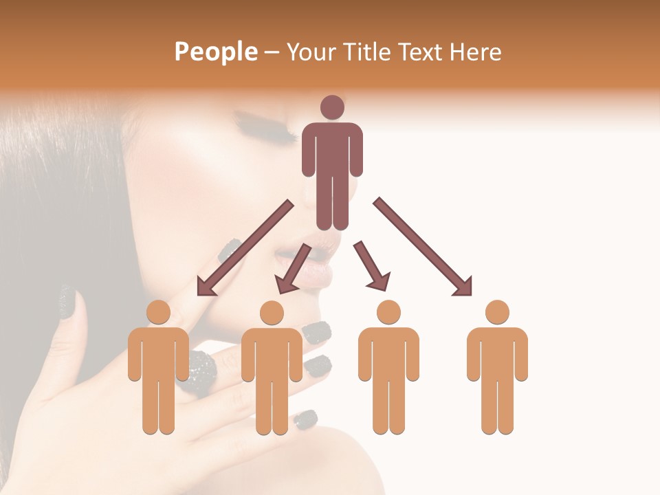 A Woman With A Black Manicure On Her Face PowerPoint Template