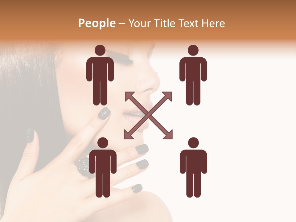 A Woman With A Black Manicure On Her Face PowerPoint Template