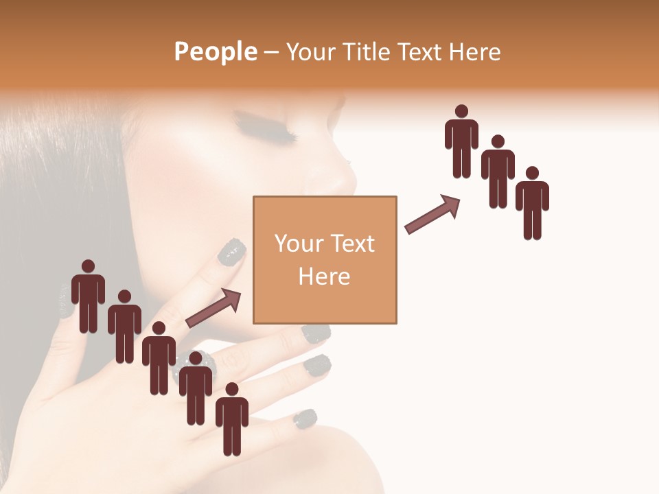A Woman With A Black Manicure On Her Face PowerPoint Template