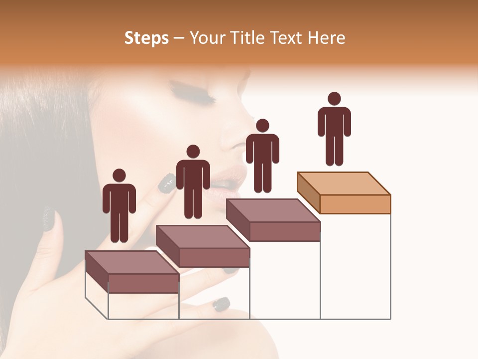 A Woman With A Black Manicure On Her Face PowerPoint Template
