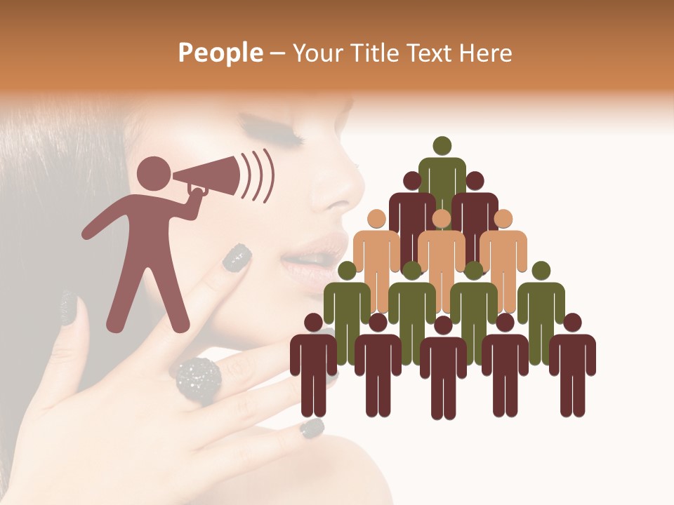 A Woman With A Black Manicure On Her Face PowerPoint Template