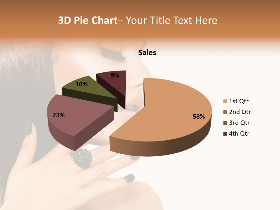 A Woman With A Black Manicure On Her Face PowerPoint Template