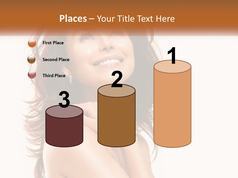 A Beautiful Woman With A Smile On Her Face PowerPoint Template