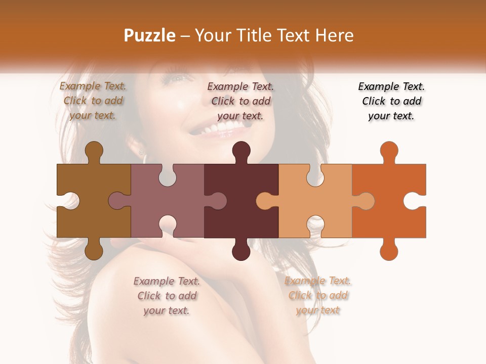 A Beautiful Woman With A Smile On Her Face PowerPoint Template