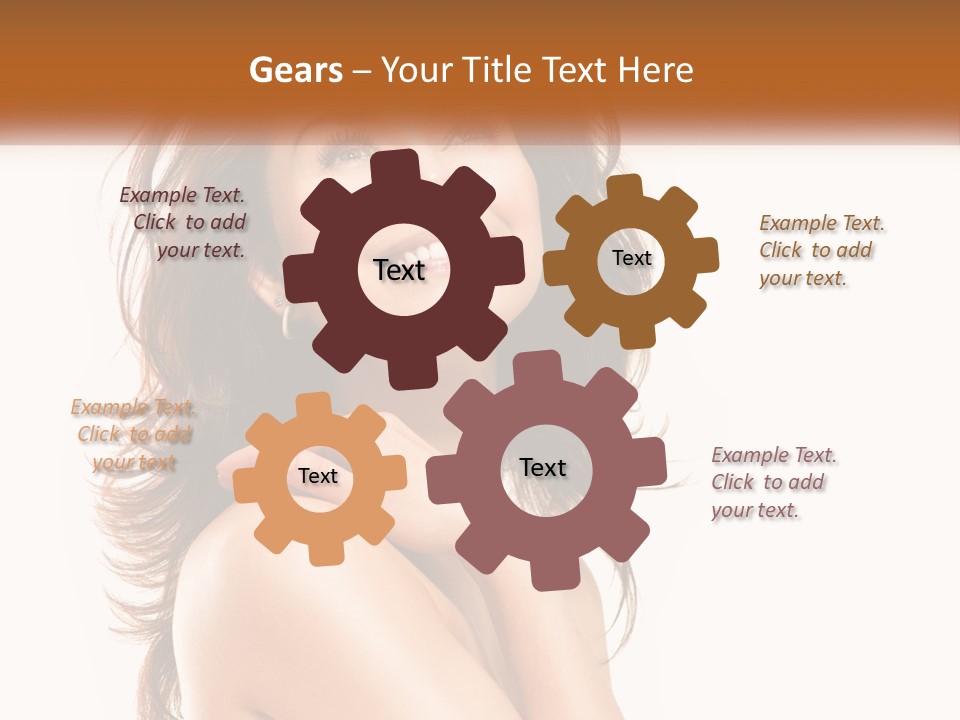 A Beautiful Woman With A Smile On Her Face PowerPoint Template