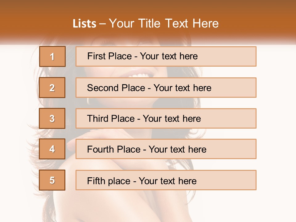 A Beautiful Woman With A Smile On Her Face PowerPoint Template