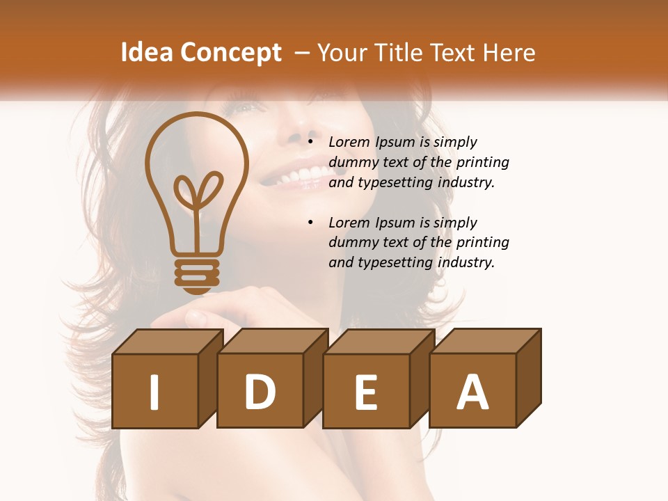 A Beautiful Woman With A Smile On Her Face PowerPoint Template