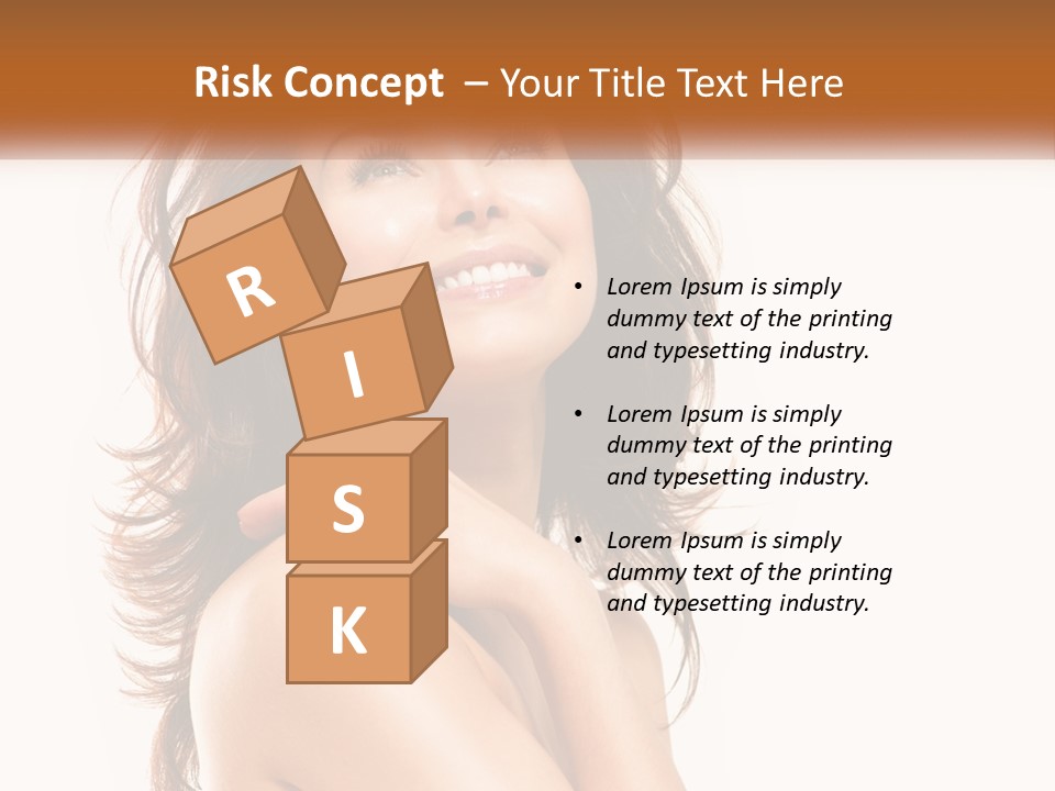 A Beautiful Woman With A Smile On Her Face PowerPoint Template