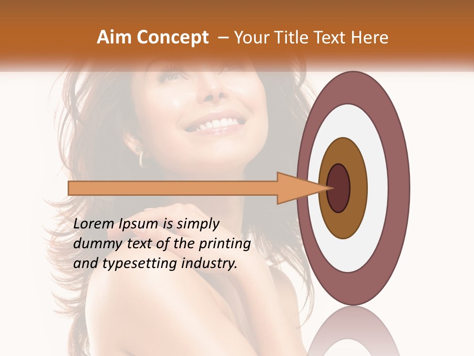 A Beautiful Woman With A Smile On Her Face PowerPoint Template