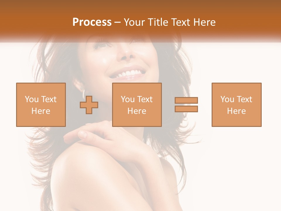 A Beautiful Woman With A Smile On Her Face PowerPoint Template
